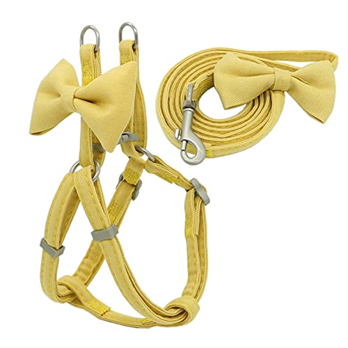 YINGNBH Leash Hond Harnas Lijn Kraag Set Verstelbare Zachte Leuke Bow Dubbellaags Hond Harnas voor Kleine Medium Pet… - Image 4