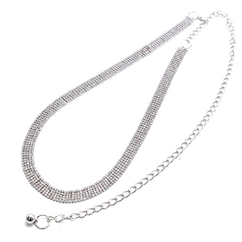 Guctop 44 Inch Rhinestone Trims Belt Crystal Chain Embellishment Wedding Sash Belts Women's Stylish Waist Chain Belt For Dress #TOP3