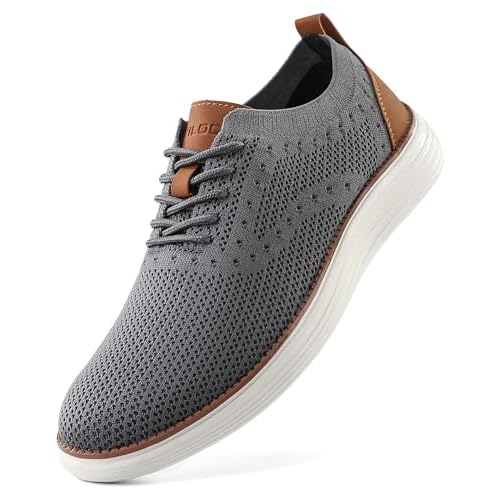 VILOCY Men’s Casual Dress Sneakers Oxfords Business Mesh Breathable Walking Shoes Tennis Comfortable