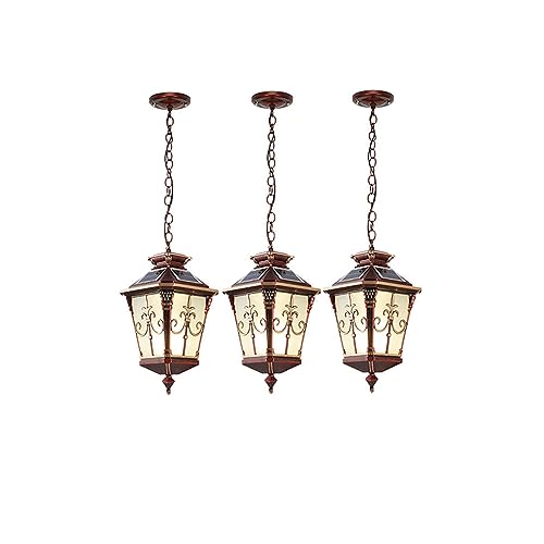 Lámpara colgante exterior vintage que resiste la lluvia en patios altos