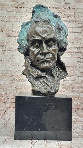 Genuine Solid Bronze Beethoven Bust Sculpture Music Lover Statue Figure