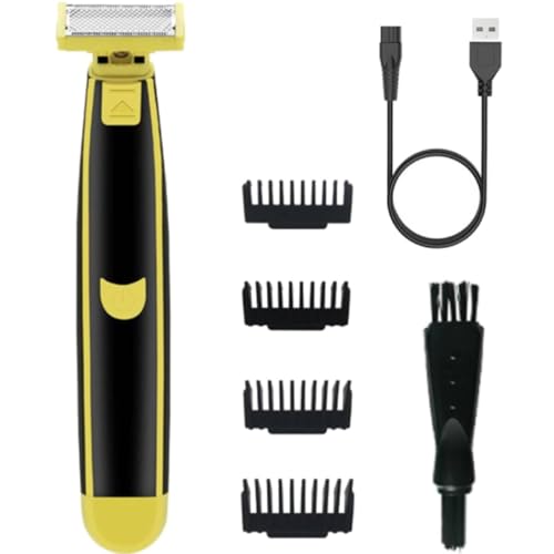 Rasoio da uomo per il corpo bagnato, asciutto e bagnato, rasoio da uomo, rasoio elettrico ricaricabile tramite USB, rasoio elettrico da uomo