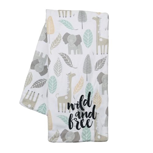 Image of Lambs & Ivy Jungle Friends Elephant /Giraffe Safari Soft Fleece Baby Blanket