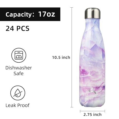 Image of Konokyo 24 Pack 17 oz Insulated Stainless Steel Water Bottle
