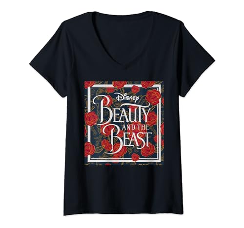 T-shirt La Belle et la Bête Disney col V coton doux anti-irritation
