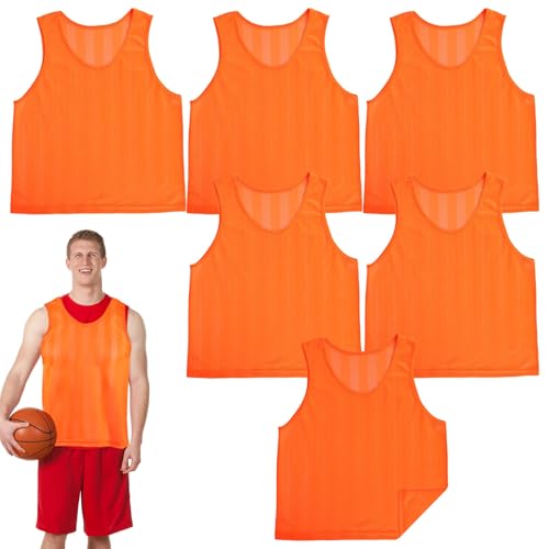 Dossards de football légers et respirants gilets de sport orange adultes Amosfun