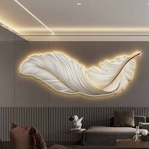 ITETONE Large Feather Wall Hanging Decor, Boho Plume Wall Ar