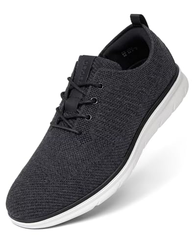 DEXJEWU Men's Dress Oxfords Shoes Mesh Sneakers, 001 Fur Black, 9.5 - image 2