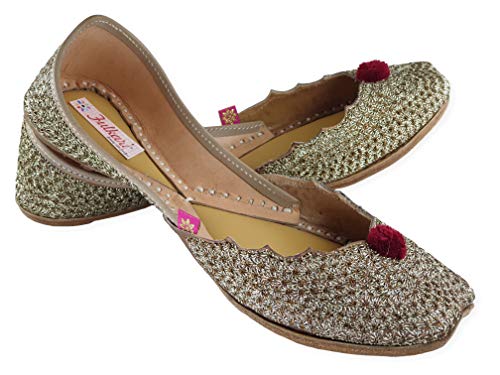 Image of Fulkari Prime Pure Leather Casual Women's Soft Leather Bite and Pinch Free Ladies Jutti Ethnic Mojari