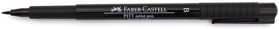 Faber-Castell Art & Graphic Pitt Artist Pen Brush India Ink Pen, Black, Single Pitt Pen, for Art, Craft, Drawing, Sketching, Home, School, University, Colouring