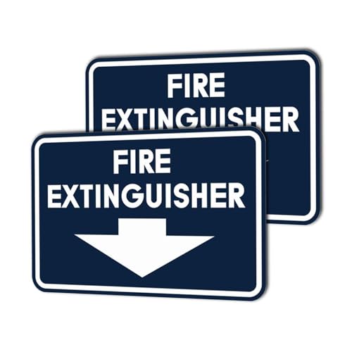 Image of Signs ByLITA Classic Framed Fire Extinguisher (Navy Blue /White) - X-Large 2 Pack