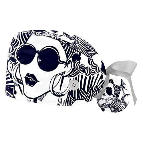 Chapeaux de travail imprimé femme africaine JDEZ lot de 2 casquettes