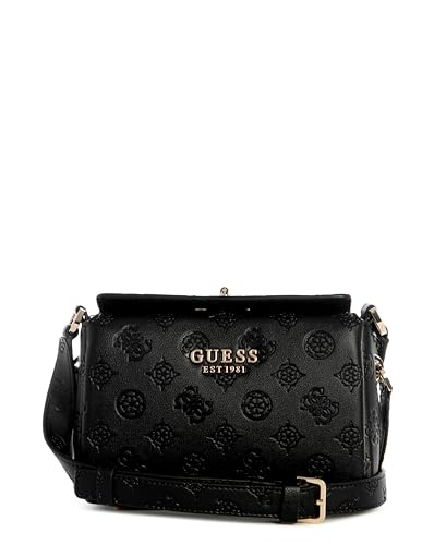 GUESS Damen Phoebe Mini Crossbody Bag Umhängetasche, Schwarzes Logo