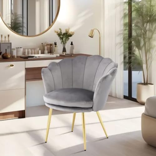 Bosmiller Schminktisch Stuhl aus Samt,Schreibtischstuhl mit Blütenblätter...