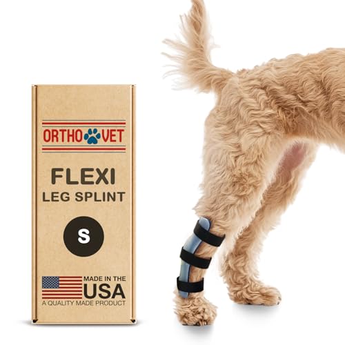 OrthoVet Flexi Dog Splint for Back Leg with Injuries, Arthritis, Fractures or Sprains, Lightweight Dog Rear Leg Support, Flexible Rear Splints for Rehabilitation & Post-Surgery Protection, Small