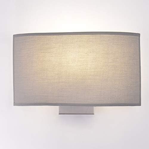 SPARKSOR 1-Light Wall Sconce Wall lamp, Minimalist Wall Light Chrome and Fabric Shade, for Bedroom, Living Room, Bedside lamp