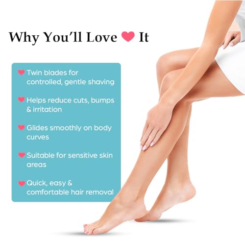 Image of Sanfe Dual Sharp Twin Blade Body Razors for Women - Pack of 5 | Lightweight & Disposable | Smooth Comfortable Shave | Dual Blade Technology for all skin types