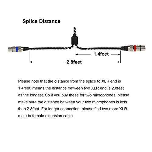 Mugteeve Dual Xlr Female To 3.5Mm 1/8 Stereo Mic Cable, 2 Xlr Y Splitter Cord To 1/8 Inch Mini Headphone Jack Trs Adapter,Ofc Shield, For Mixer And Pc Connection, Livestream, Broadcast-10Feet #TOP4