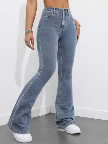 Image of KOTTY Women's Flared Jeans|High Waist Bootcut|Wide Leg|Bell Bottom Denim for Trendy & Comfortable Fit