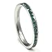 316L Stainless Steel Deep Green Cubic Zirconia CZ Eternity Wedding 3MM Band Ring