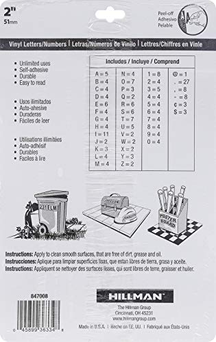 The Hillman Group 847008 Die-Cut Letters/Numbers Kit, White, 2-Inch #TOP2