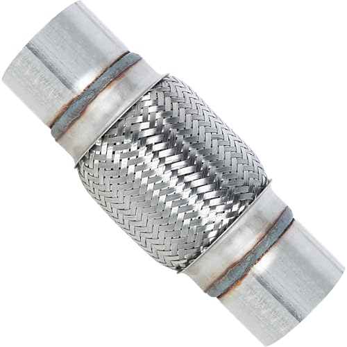 KANEDEER 3 inch Exhaust Flex Pipe 10 inch Length Flexible Tube Stainless Steel Double Braid Heavy Duty Universal type Muffler Pipe Replacement Part (3x6x10)