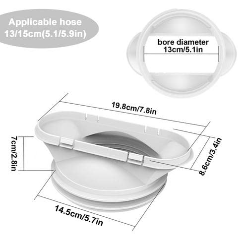 Klimaanlage Abluftschlauch, PVC flexibel Abluftschlauch für Klimagerät Ø150mm, Klimaanlage Schlauch Mit Schlauchverbinder, Für Mobile Klimaanlagen(Ø150mm, 1,5 M) (Weiß)