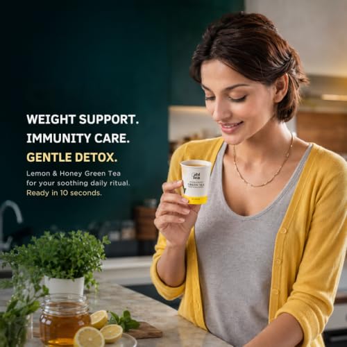 Image of HI TEA Lemon Honey Green Tea | Just Add Hot Water | Instant Green Tea Cups | 8 Cups /Box