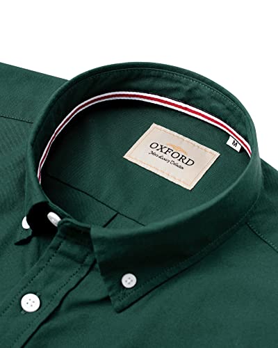 Image of Alimens & Gentle Mens Solid Oxford Shirt Long Sleeve Dress Shirt Work Casual Button Down Shirts with Pocket
