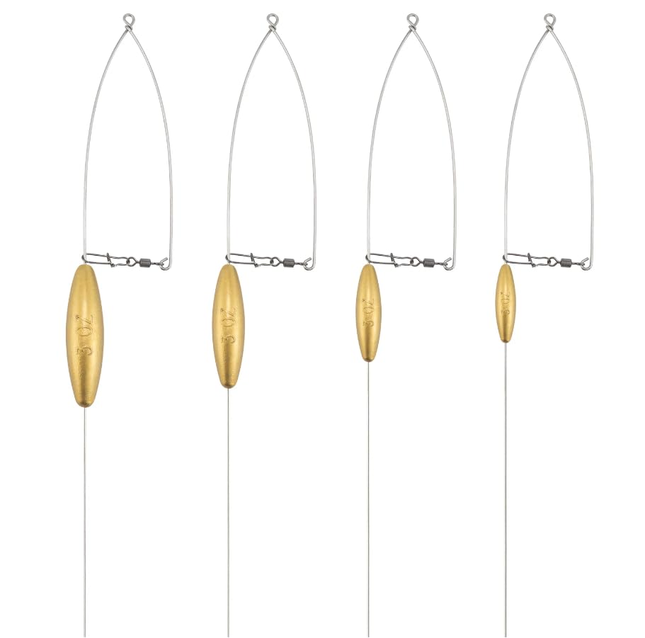 4 pcs Fishing Weight Sinkers Bottom Bouncer for Surf Fishing Walleye Rig Trolling Crawler Harness Spinner Rigs Wire Weight 1/2 1 2 3 oz