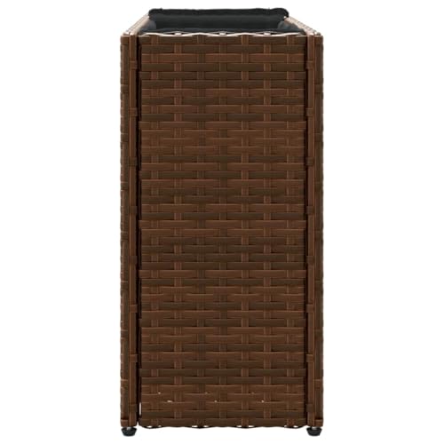 Bac à fleurs rectangulaire marron 90 cm avec sacs pour balcon et extérieur - 7