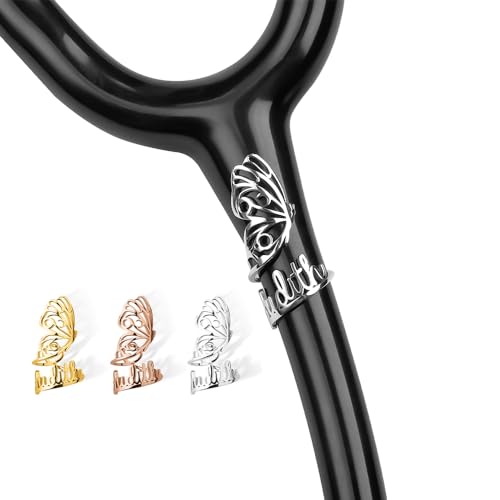 ipetlive Stethoscope Name Tag Personalized Butterfly Customize Stethoscope Charm with ID Tag Accessories Nurse Week Graduation Gifts for Doctor Medical Assistant Teacher