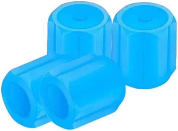Tapas luminosas para válvulas de neumáticos, 4 piezas azul claro