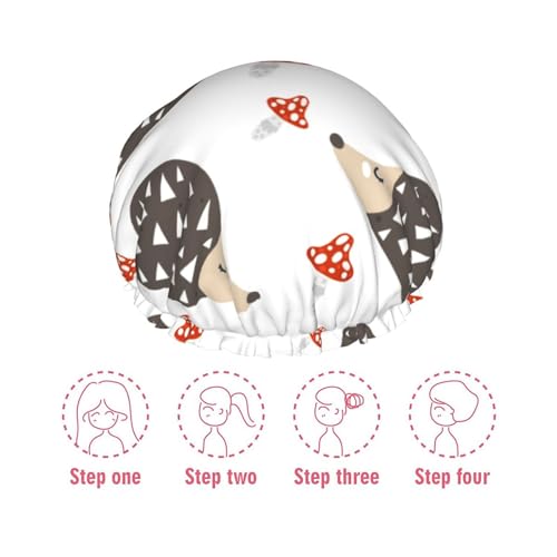 Bonnet de douche imperméable et réglable pour cheveux longs avec doublure douce - 8