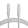 AMBRANE Type-C to Lightning Cable, 22.5W Fast Charging, 480Mbps Data Sync Cable Compatible with iPhone, iPad, Macbook, iMac, AirPods, 1.25m (ABTL-125 White)