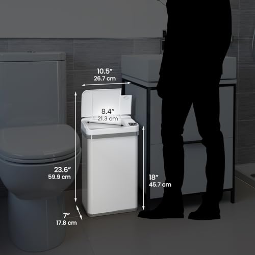 Caneca de basura rectangular sensor 15 litros acero inox miniatura 6