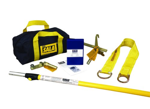 3M DBI-SALA First-Man-Up 2104528 Remote Anchor System, 6 to 12' Pole, Tie-Off Adaptor And Snap Hook Installation/Removal Tool, 3' Tie-Off Adaptor, Carrying Bag, Navy/Yellow
