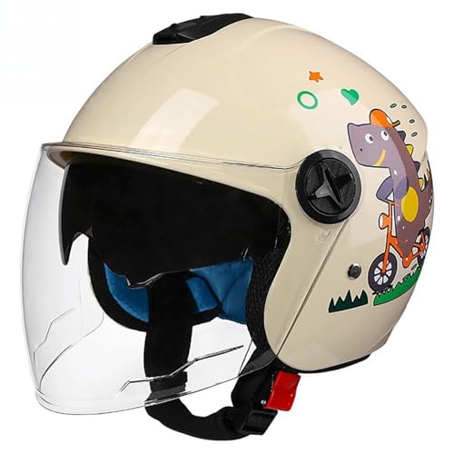 Casco Infantil, Casco Abierto para Moto, Casco Infantil para Bicicleta O Patinete con Visera, Casco Ligero Multideporte, Homologado ECE 5,(50-56CM)