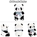 9.8'' Panda Dolls with Love Heart Scarf, Soft Stuffed Plush Animal Toys Plushies Birthday Gifts for Her/Girlfriend Lover Mom Kids (Blue)