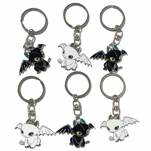 6 porte-clés dragons, Porte-clés dragons mignons, Porte-clés cadeau pour couple, Décoration pour téléphone ou sac à dos, Beau cadeau pour la Saint-Valentin, Noël, Anniversaires