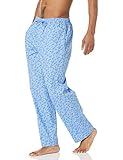 Amazon Essentials Herren Gewebte Pyjamahose, Gerade Geschnitten, Blau Palme, XL