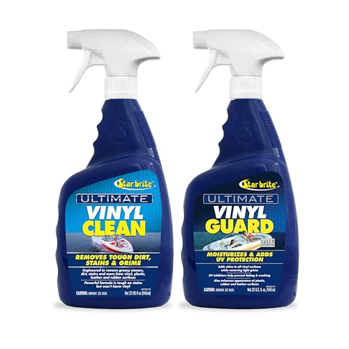 STAR BRITE Ultimate Vinyl Clean Spray + Ultimate Vinyl Guard - Multi-Surface Cleaner & Protectant for Auto, RV, Home & Boat Upholstery - Clean & Protect Vinyl, Rubber, Leather, Plastic