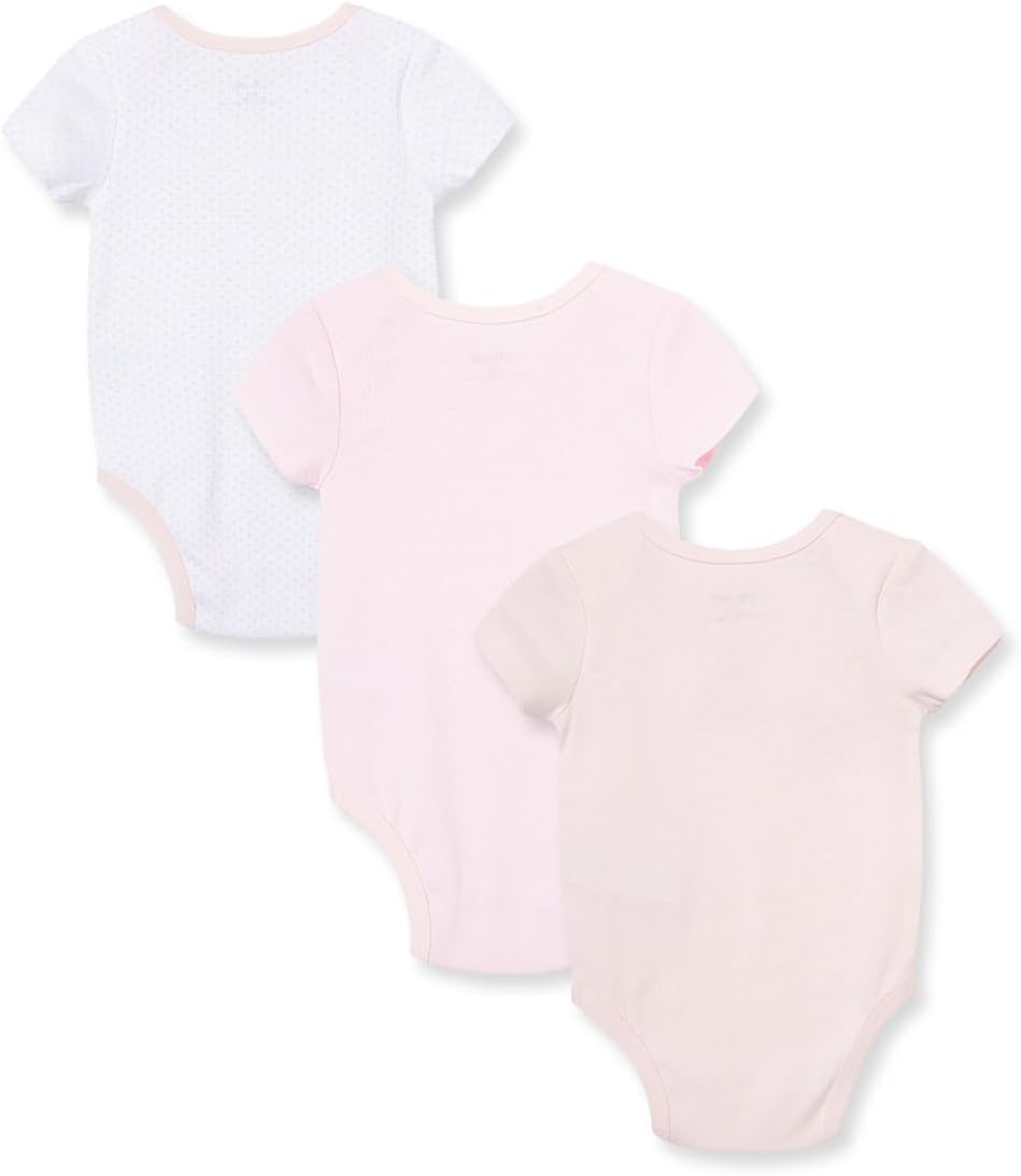 Little Me Clothes for Baby Girls’ 3-Pack 100% Cotton Bodysuits with Full Snap Closures, Baby Essentials, Newborn to 9 Months - Image 2