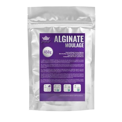 BWAY Alginate Moulage – Idéal pour réaliser des empreintes et des moulages de mains d’une très haute précision – Alginate à prise lente – Sachet...