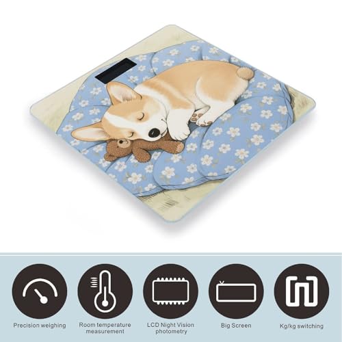 Báscula digital de baño Corgi Puppy con pantalla LED miniatura 3