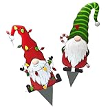 Mipcase 2 Delige Kerstman Tuinpaal Duurzame Buitenlawn Stake met Dubbelzijdige Kerstdecoratie voor Gazon Sfeervolle Feestversiering