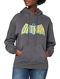  DC Comics Damen Official Batman Retro Logo Kapuzenpullover, Grau (Dark Heather), XX-Large