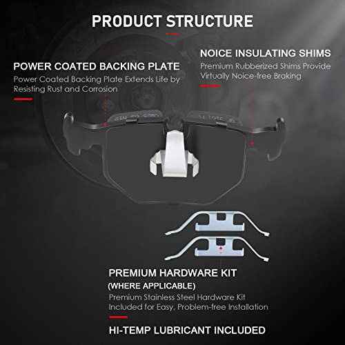 Image of cciyu D946 D683 Front Rear Ceramic Brake Pads Kits 8pcs fit For 2001-2006 For BMW 330Ci 2001-2005 For BMW 330i 2001-2005 For BMW 330xi 2005-2006 For BMW M3 2004-2010 For BMW X3 2006-2008 For BMW Z4