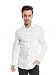 Bentibo Mens White Long Sleeve Button Front Cotton Casual Dress Shirt Classic Fit L