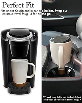 Mora Ceramics Large Tea Mug with Loose Leaf Infuser and Ceramic Lid, 18 oz, Portable, Microwave, Dishwasher Safe, Tall Coffee Cup - Rustic Matte Ceramic Glaze, Modern Herbal Tea Strainer, Nightwaves